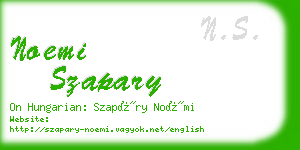 noemi szapary business card